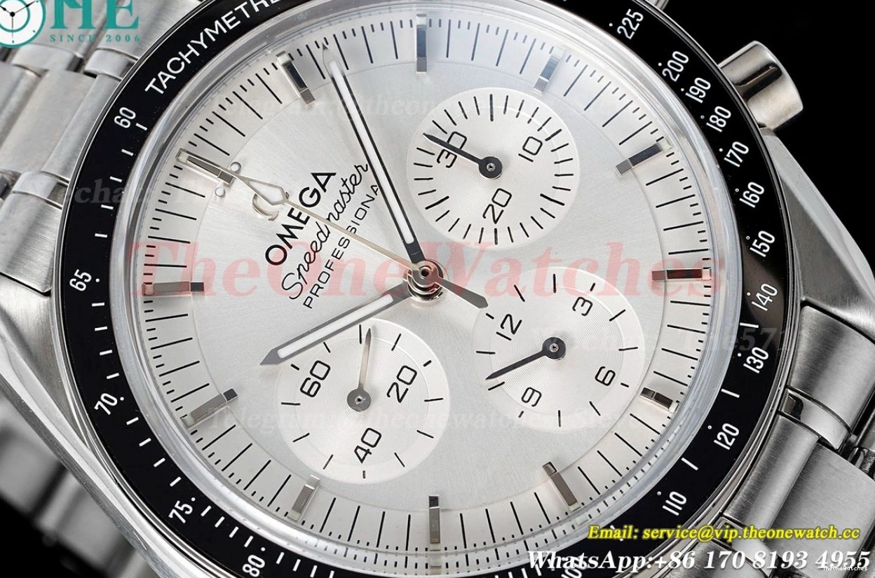 SS RMF White A7750 Mod SS Speedmaster Dial 41mm 0203